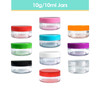 10G/10ML Plastic Clear Cosmetic Sample Jars (Round Top)