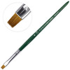 Fuji Kolinsky (Short, Flat Shaped) Brush with Green Handle Size 6