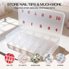 Empty Numbered Nail Art Tip Storage Box Case (Clear or Frosted)