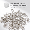 Stainless Steel Open Jump Ring Connector - Silver Tone - 100pcs