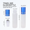 10ML(1/3oz) Glass Roller Bottles with Stainless Steel Ball and Blue Metal Cap