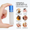 10ML(1/3oz) Glass Roller Bottles with Stainless Steel Ball and Blue Metal Cap