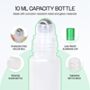 10ML(1/3oz) Glass Roller Bottles with Stainless Steel Ball and Green Metal Cap