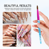 Round Blue & White Swirl Acrylic Kolinsky Brush Handle with Hot Pink Ferrule