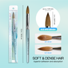 Oval Crimped Teal Coated Wood Kolinsky Brush Handle with Silver Ferrule