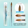 Oval Crimped Teal Coated Wood Kolinsky Brush Handle with Silver Ferrule