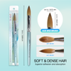 Oval Crimped Teal Coated Wood Kolinsky Brush Handle with Silver Ferrule
