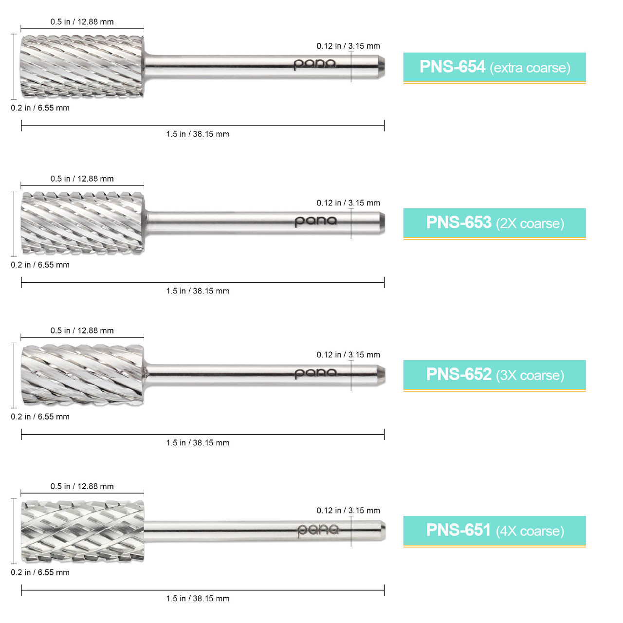 Flat Top Large Barrel Silver 1/8" Carbide Bit (XF - 4XC)