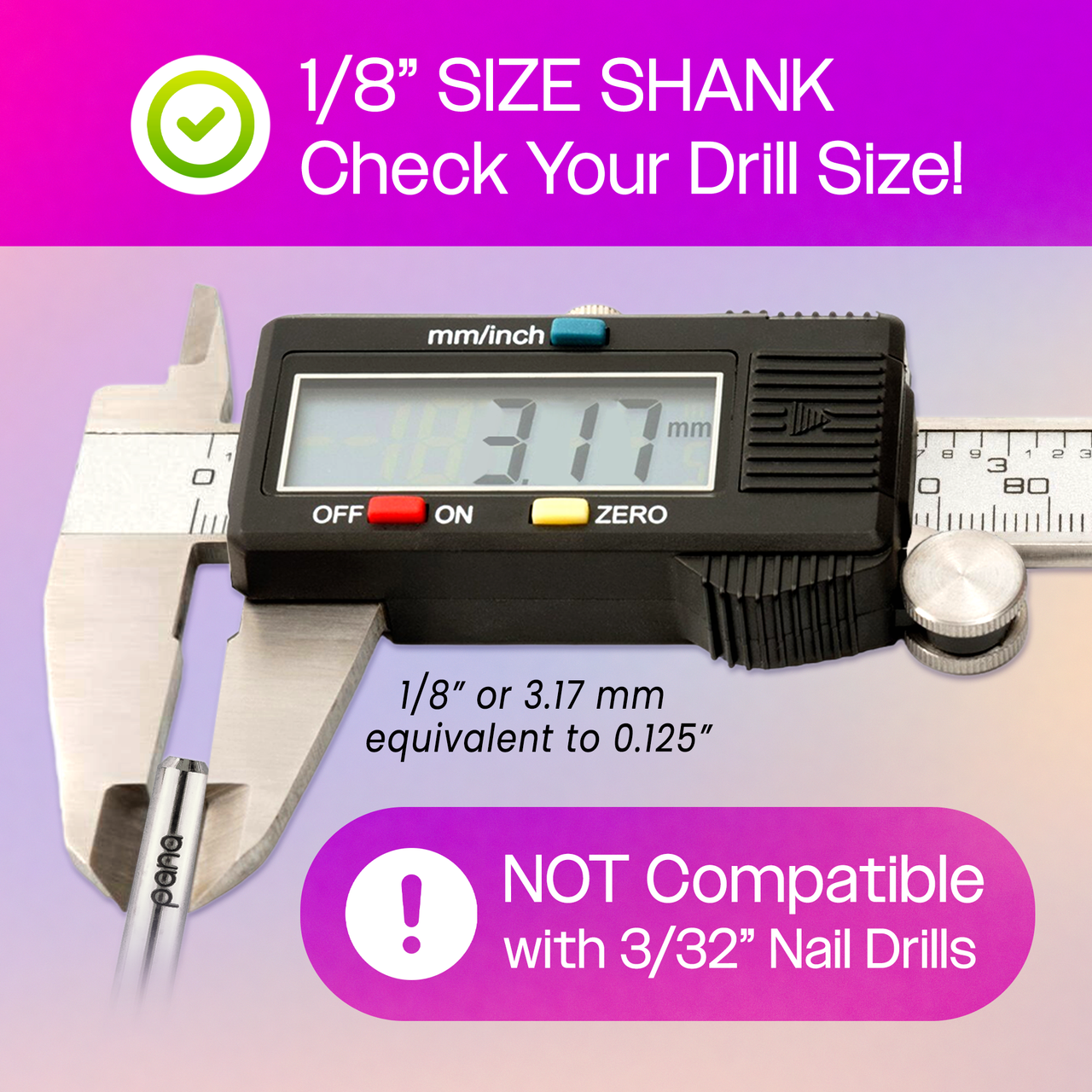 Flat Top Large Barrel Silver 1/8" Carbide Bit (XF - 4XC)