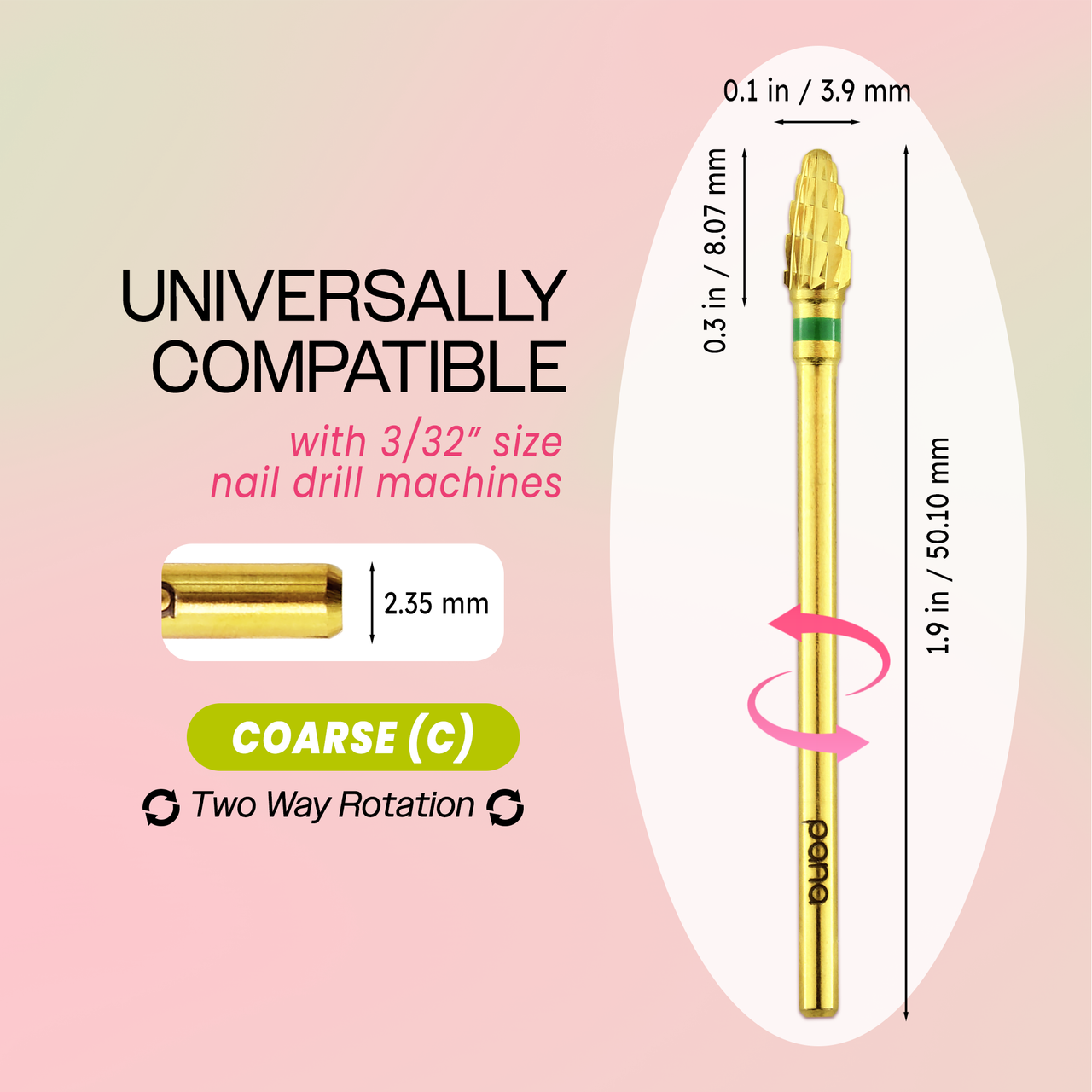 3/32" Mini Cone Gold Carbide Bit (XF - C)