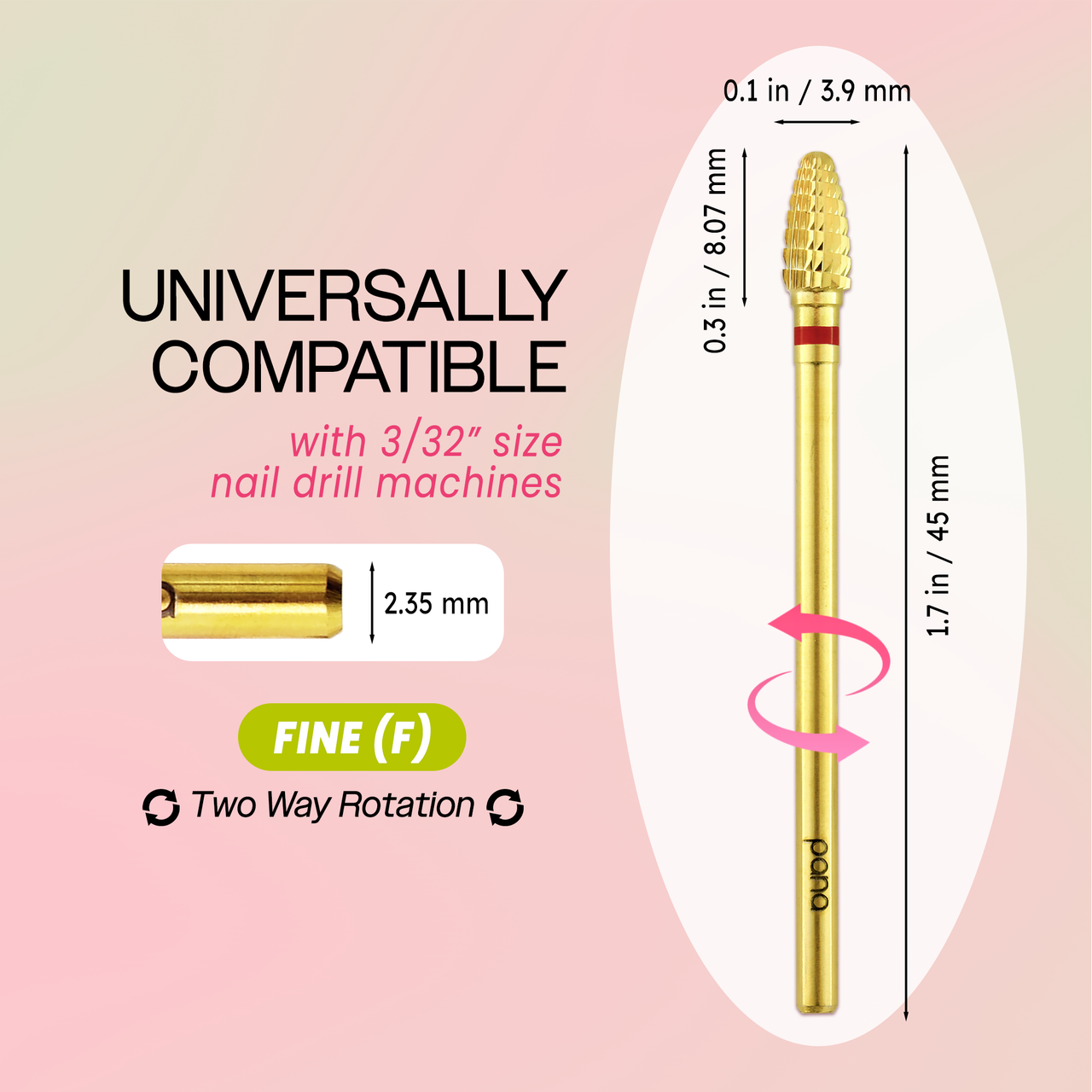 3/32" Mini Cone Gold Carbide Bit (XF - C)
