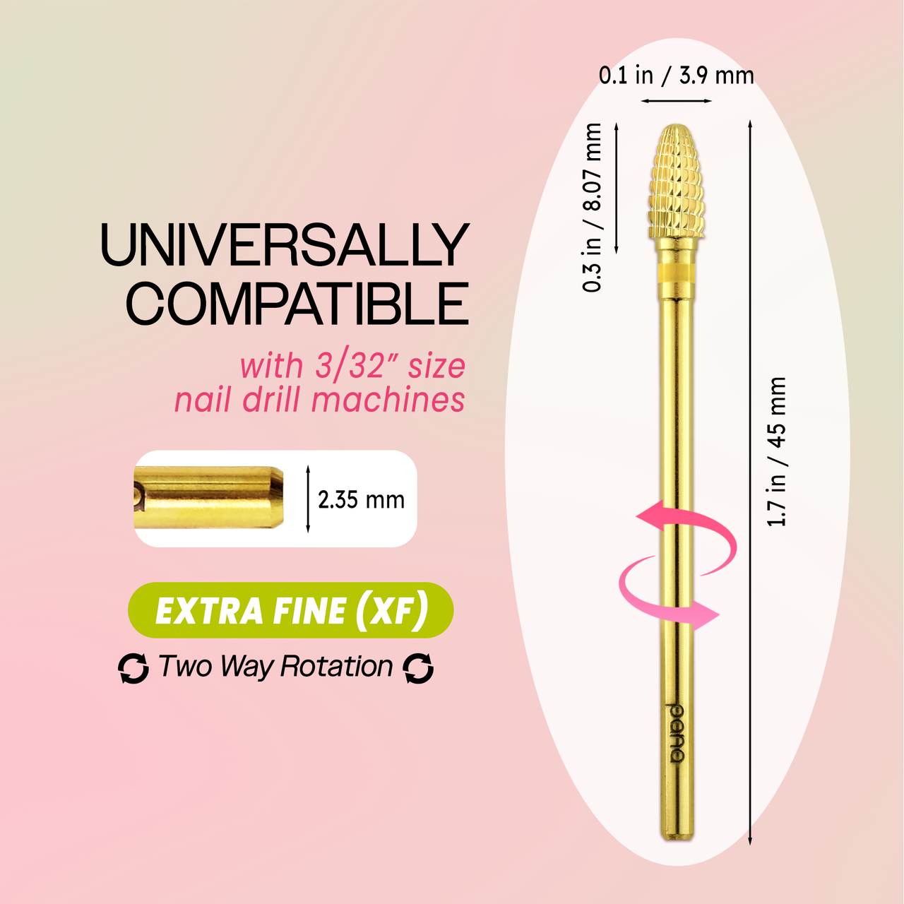 3/32" Mini Cone Gold Carbide Bit (XF - C)