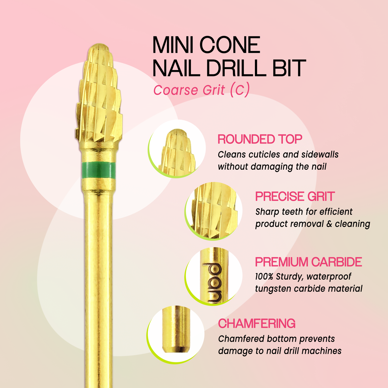 3/32" Mini Cone Gold Carbide Bit (XF - C)