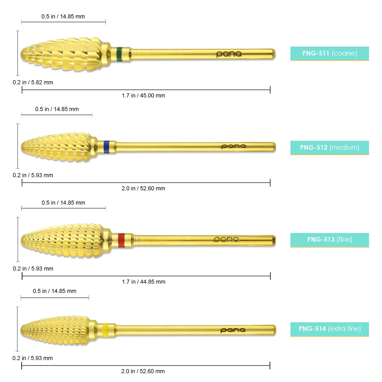 3/32" Large Cone Gold Carbide Bit (XF - C)