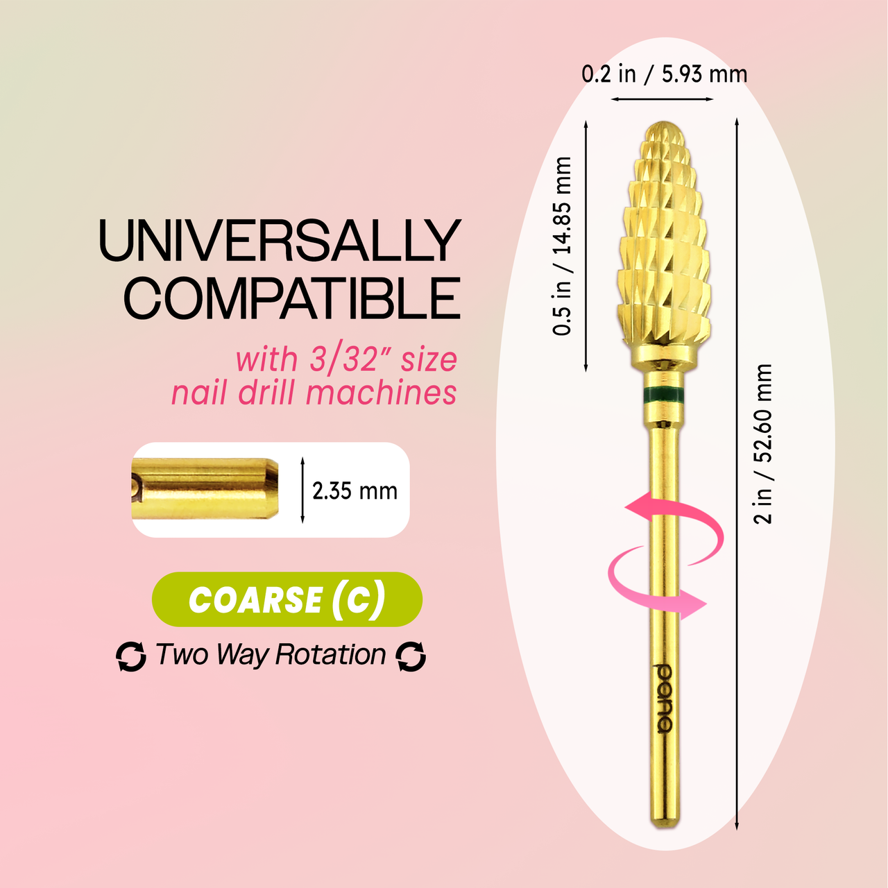 3/32" Large Cone Gold Carbide Bit (XF - C)