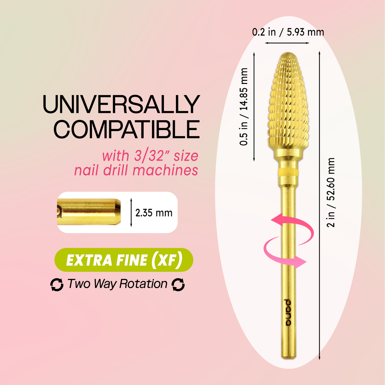 3/32" Large Cone Gold Carbide Bit (XF - C)