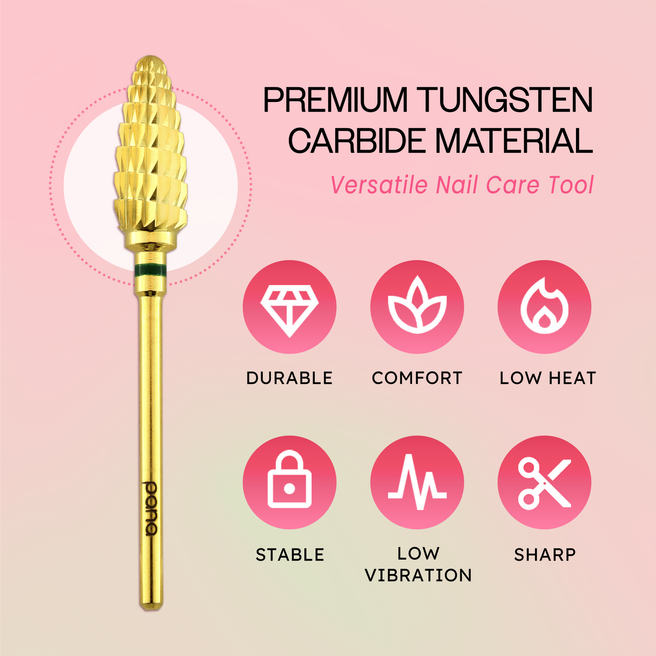 3/32" Large Cone Gold Carbide Bit (XF - C)