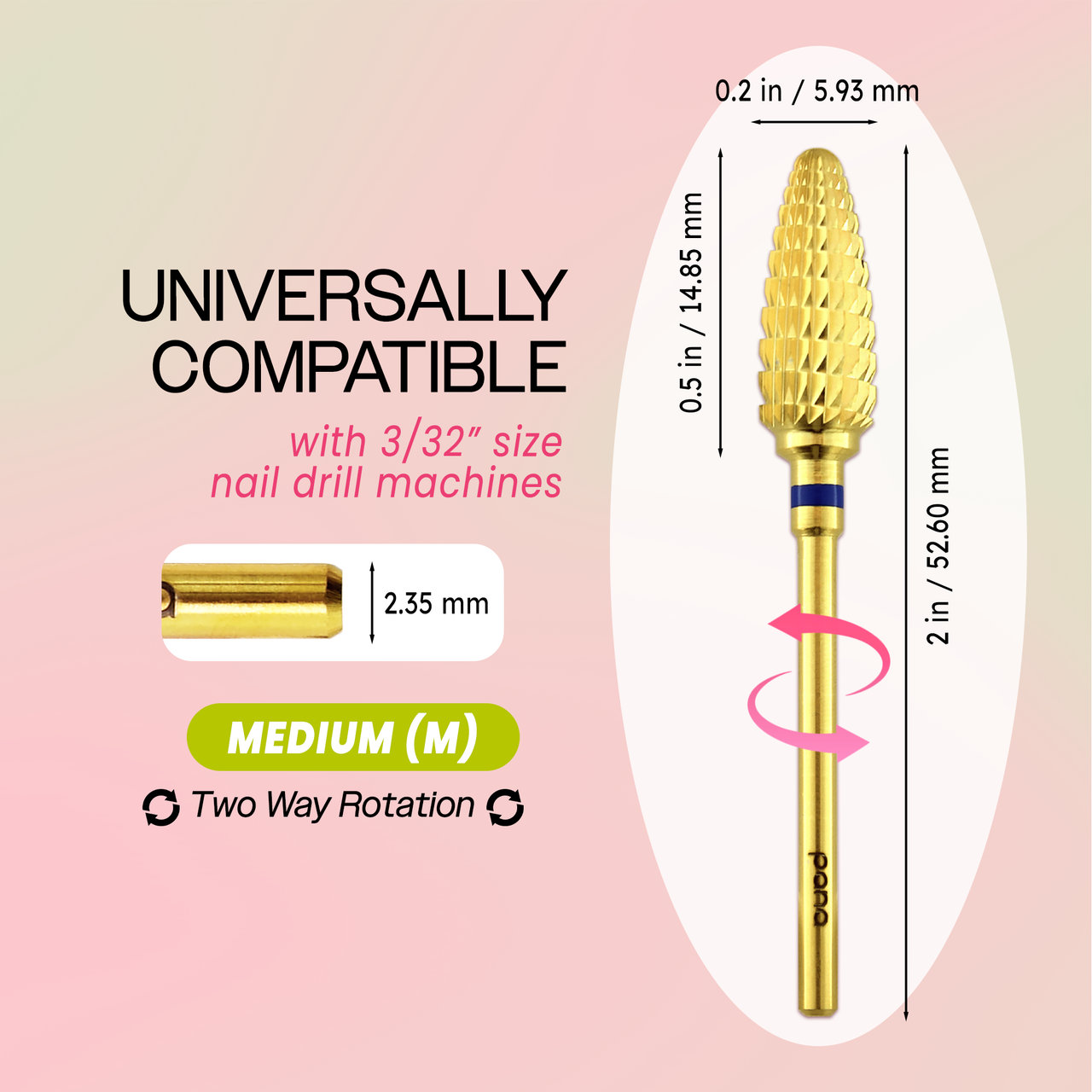 3/32" Large Cone Gold Carbide Bit (XF - C)