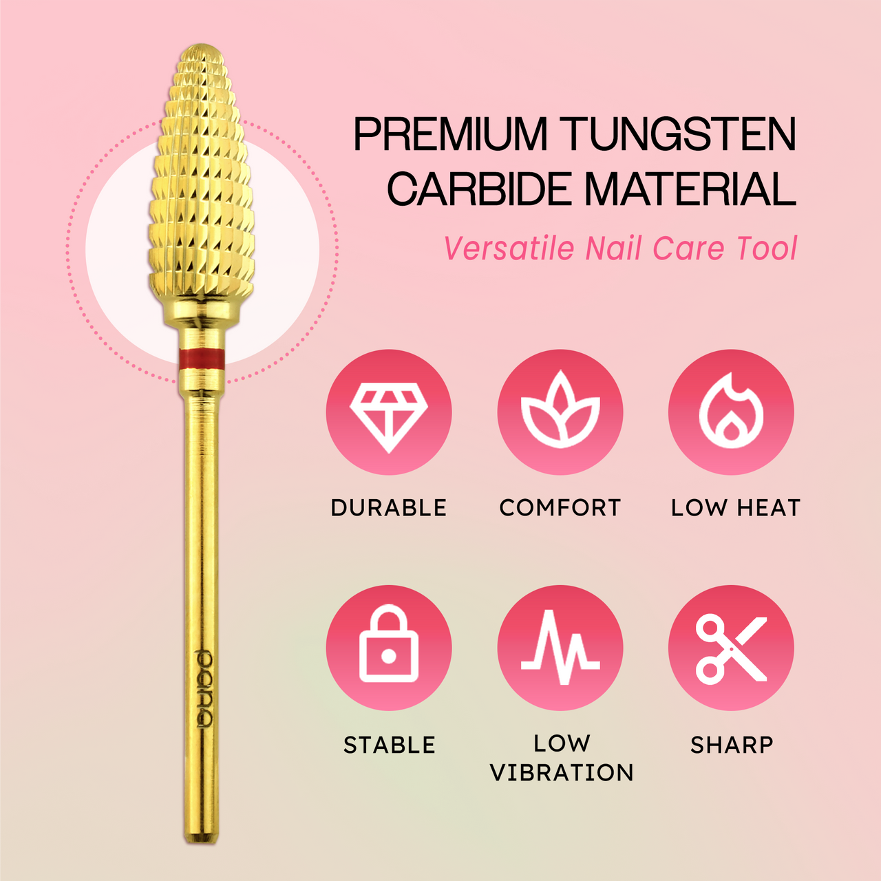 3/32" Large Cone Gold Carbide Bit (XF - C)