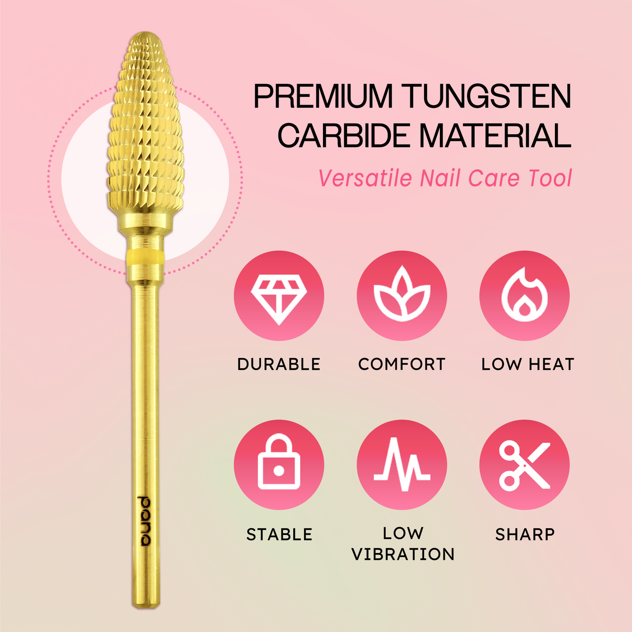 3/32" Large Cone Gold Carbide Bit (XF - C)