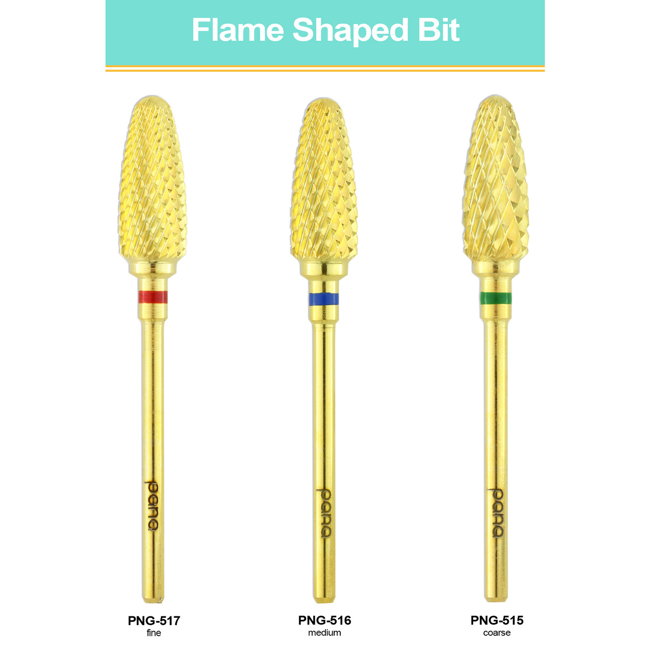 3/32" Flame Shaped Gold Carbide Bit (F - C)