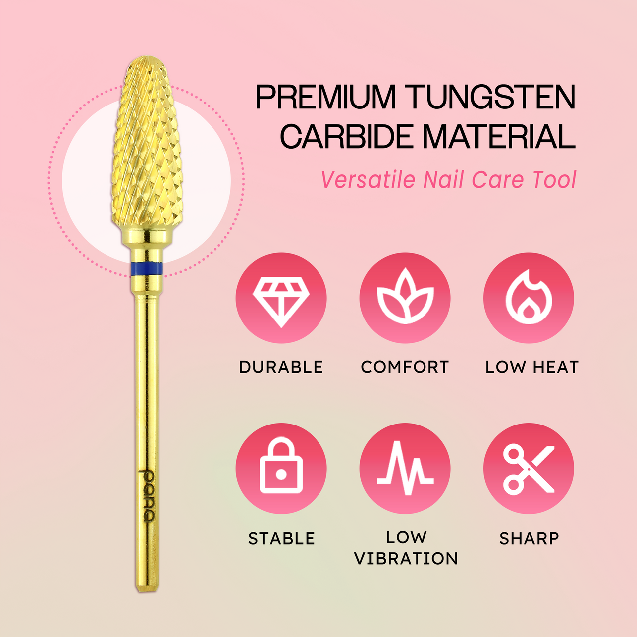 3/32" Flame Shaped Gold Carbide Bit (F - C)