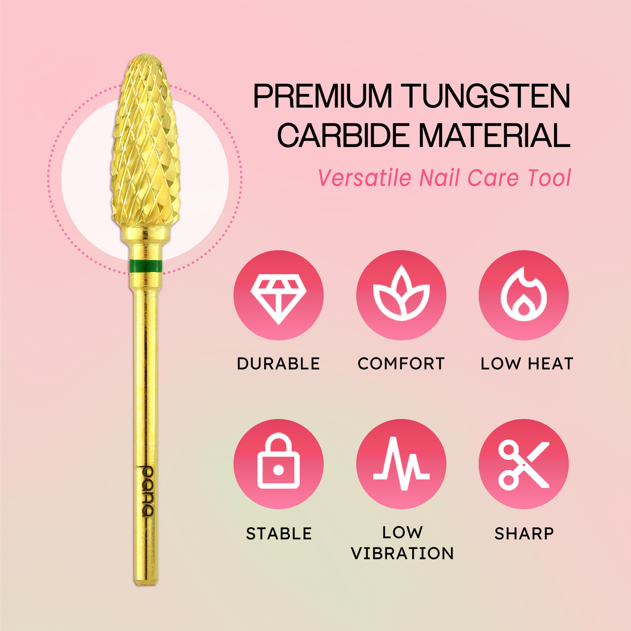 3/32" Flame Shaped Gold Carbide Bit (F - C)