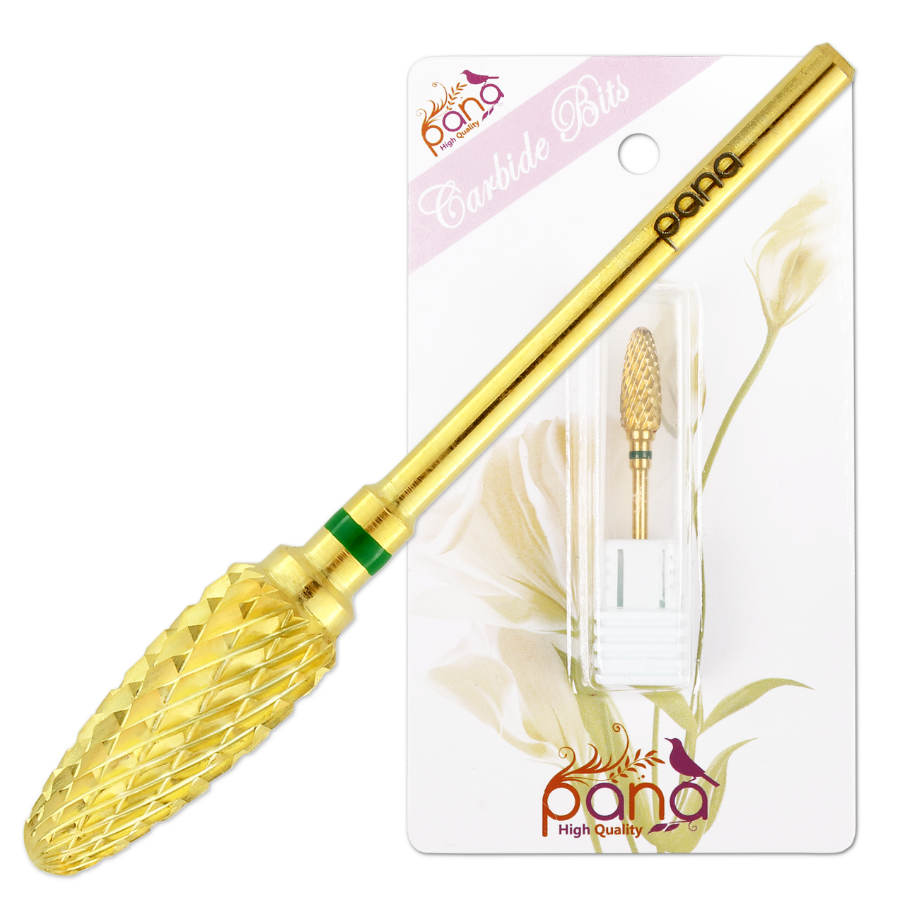 3/32" Flame Shaped Gold Carbide Bit (F - C)