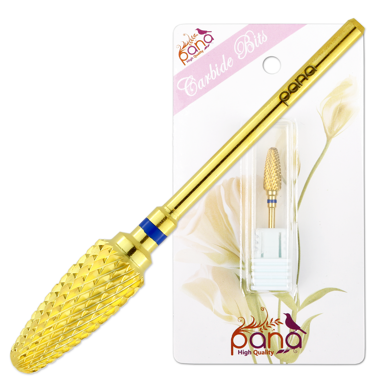 3/32" Flame Shaped Gold Carbide Bit (F - C)