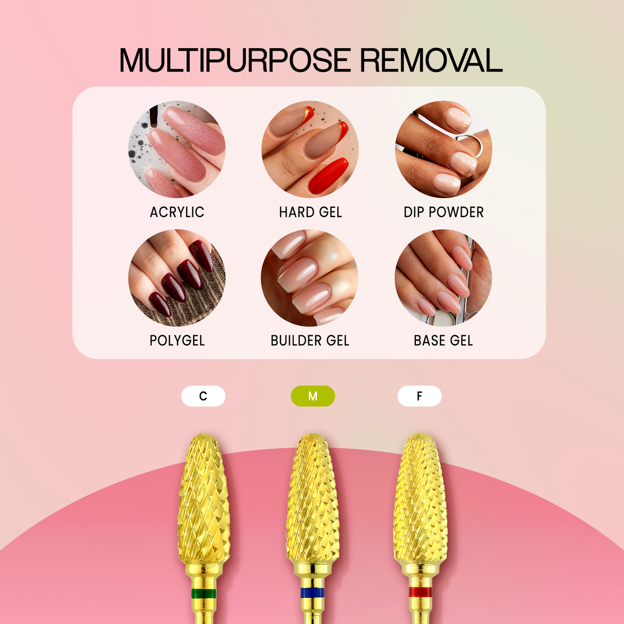 3/32" Flame Shaped Gold Carbide Bit (F - C)