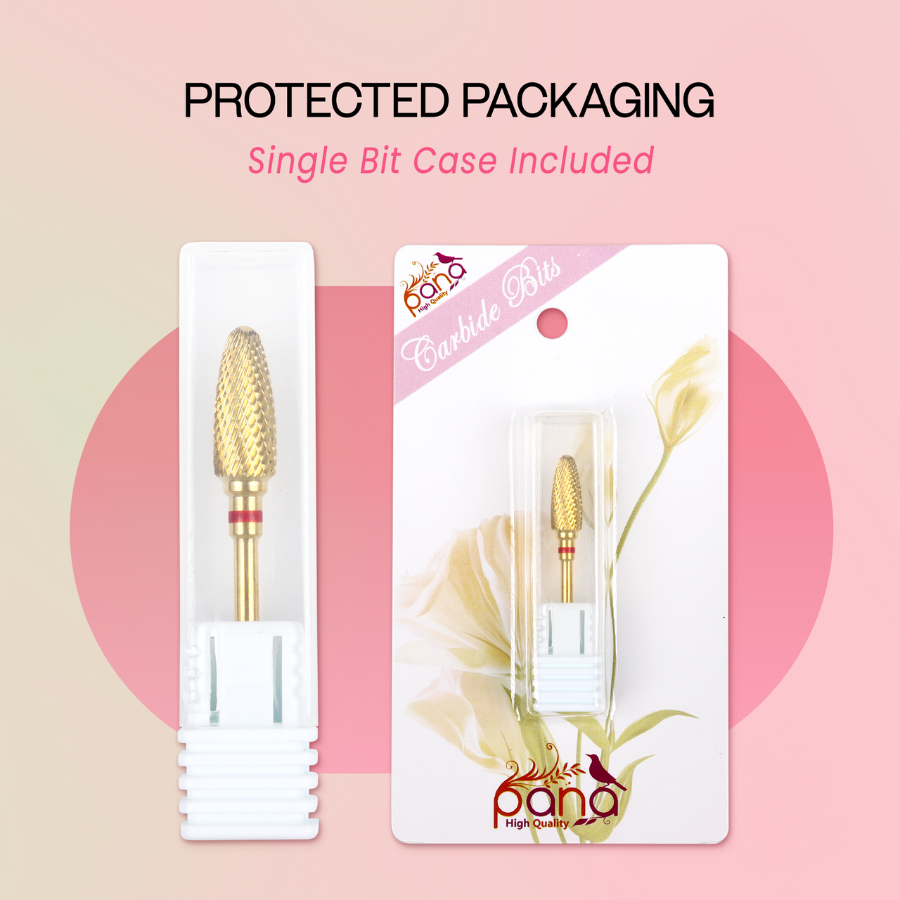 3/32" Flame Shaped Gold Carbide Bit (F - C)