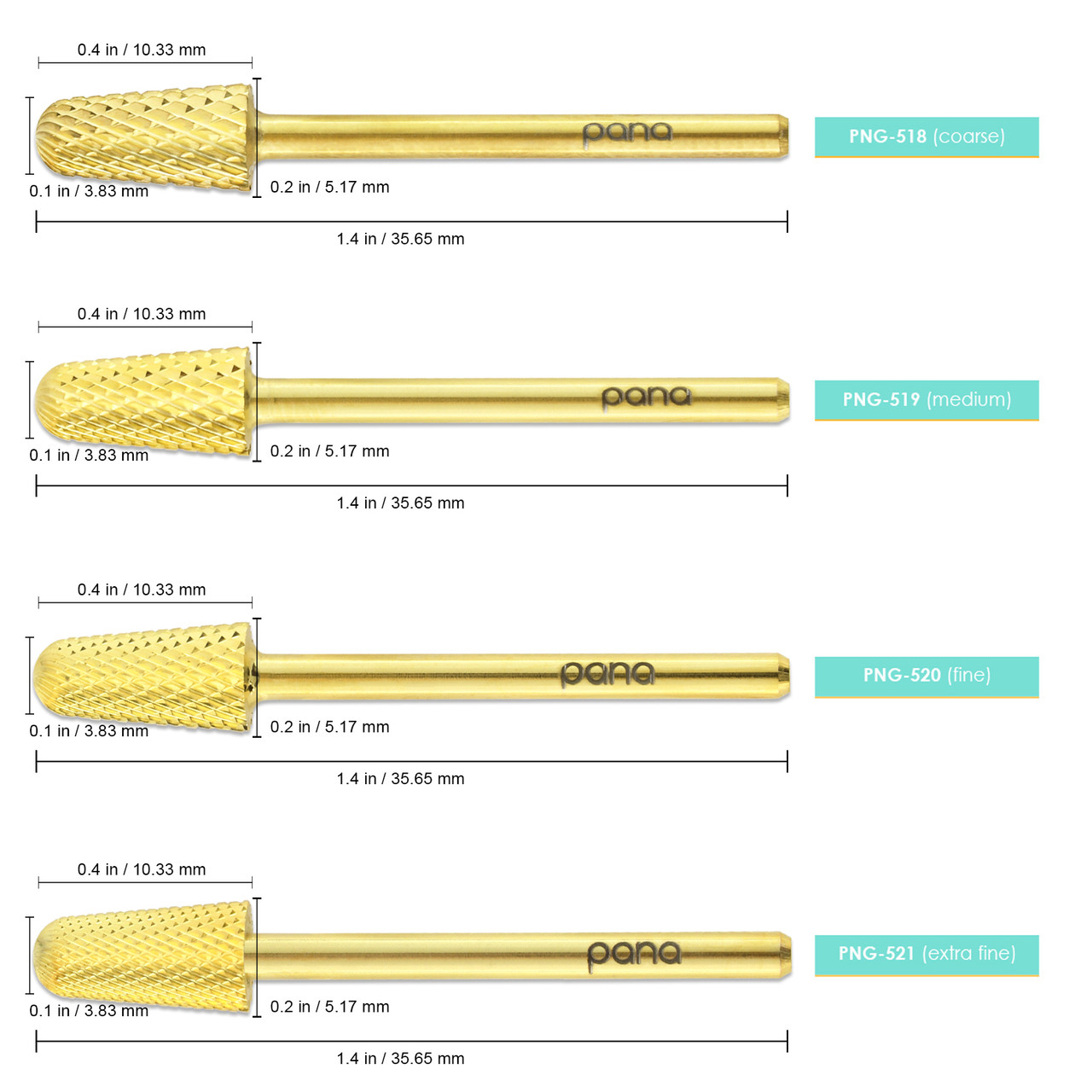 3/32" Safety Gold Carbide Bit (XF - C)
