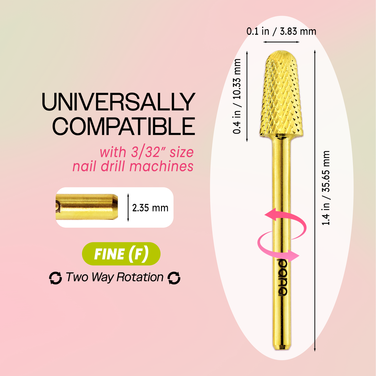 3/32" Safety Gold Carbide Bit (XF - C)