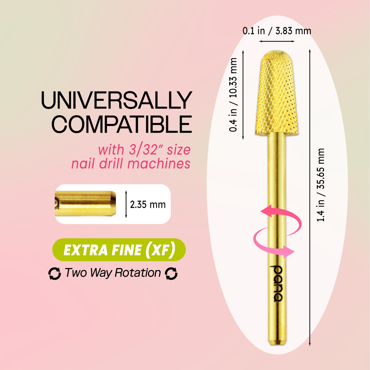 3/32" Safety Gold Carbide Bit (XF - C)