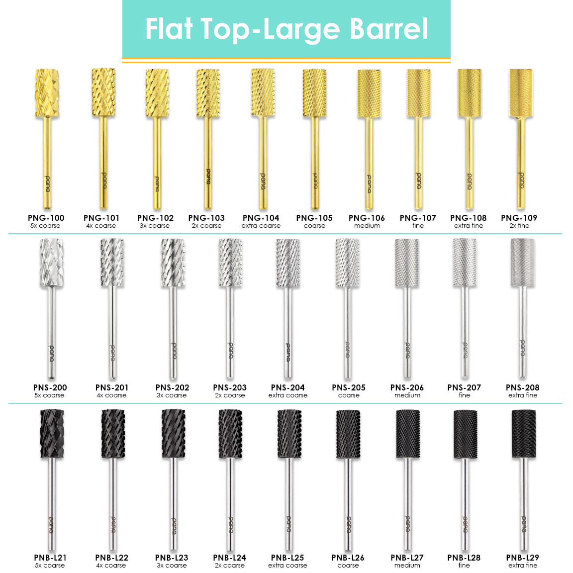 3/32" Flat Top Large Barrel DLC Black Carbide Bit (XF - 5XC)