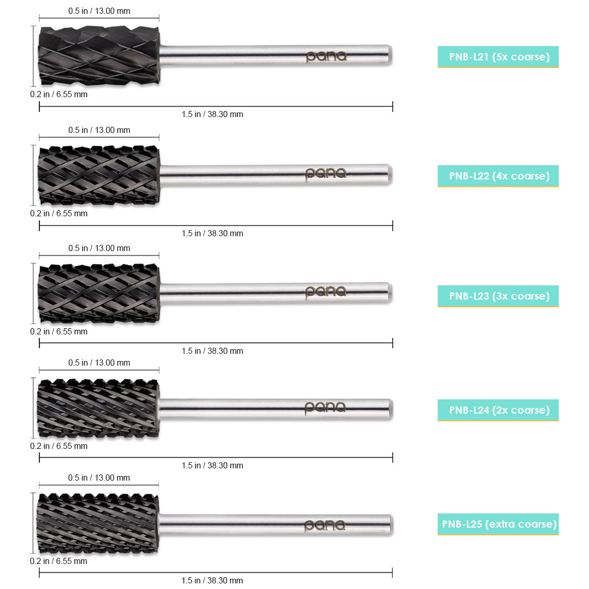 3/32" Flat Top Large Barrel DLC Black Carbide Bit (XF - 5XC)