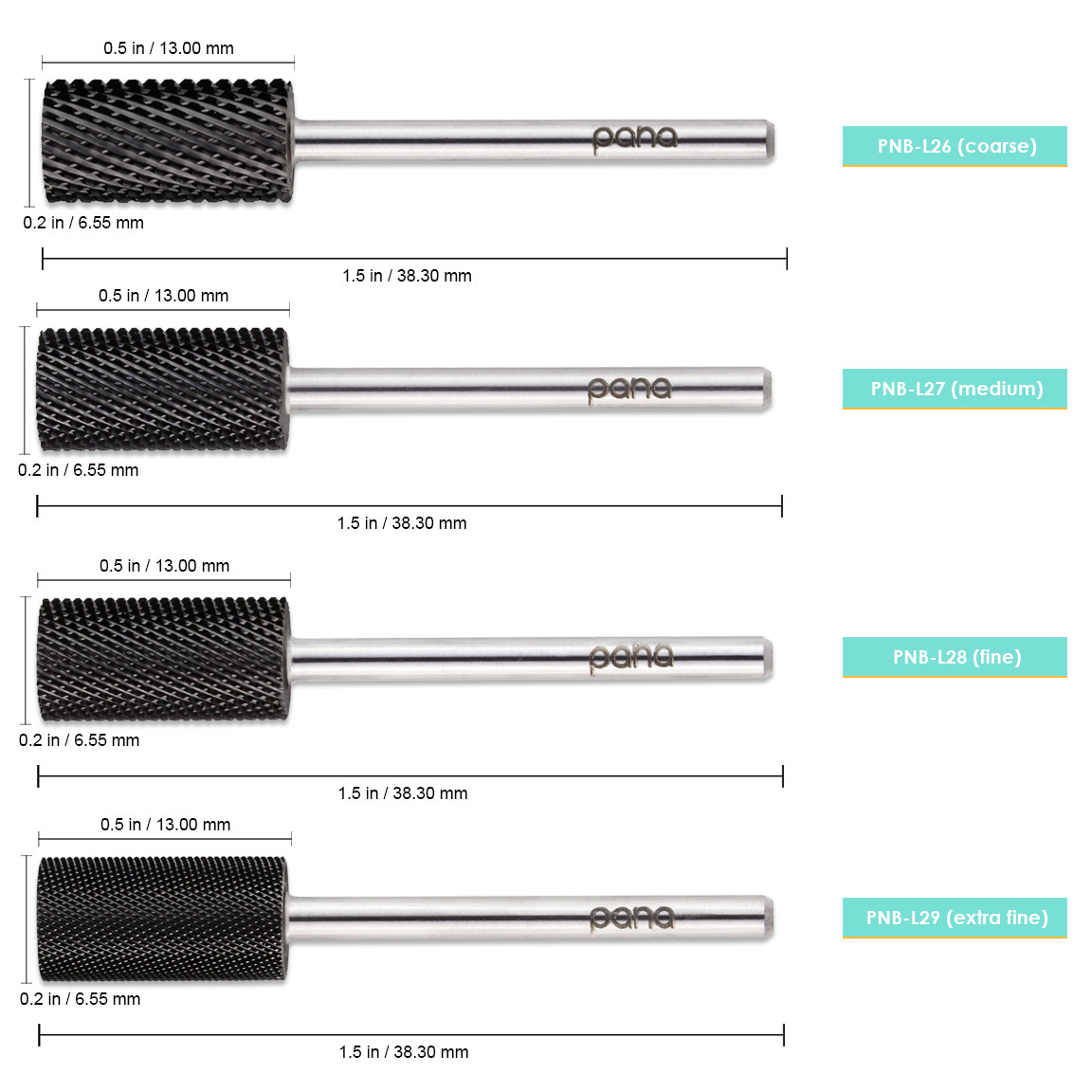 3/32" Flat Top Large Barrel DLC Black Carbide Bit (XF - 5XC)