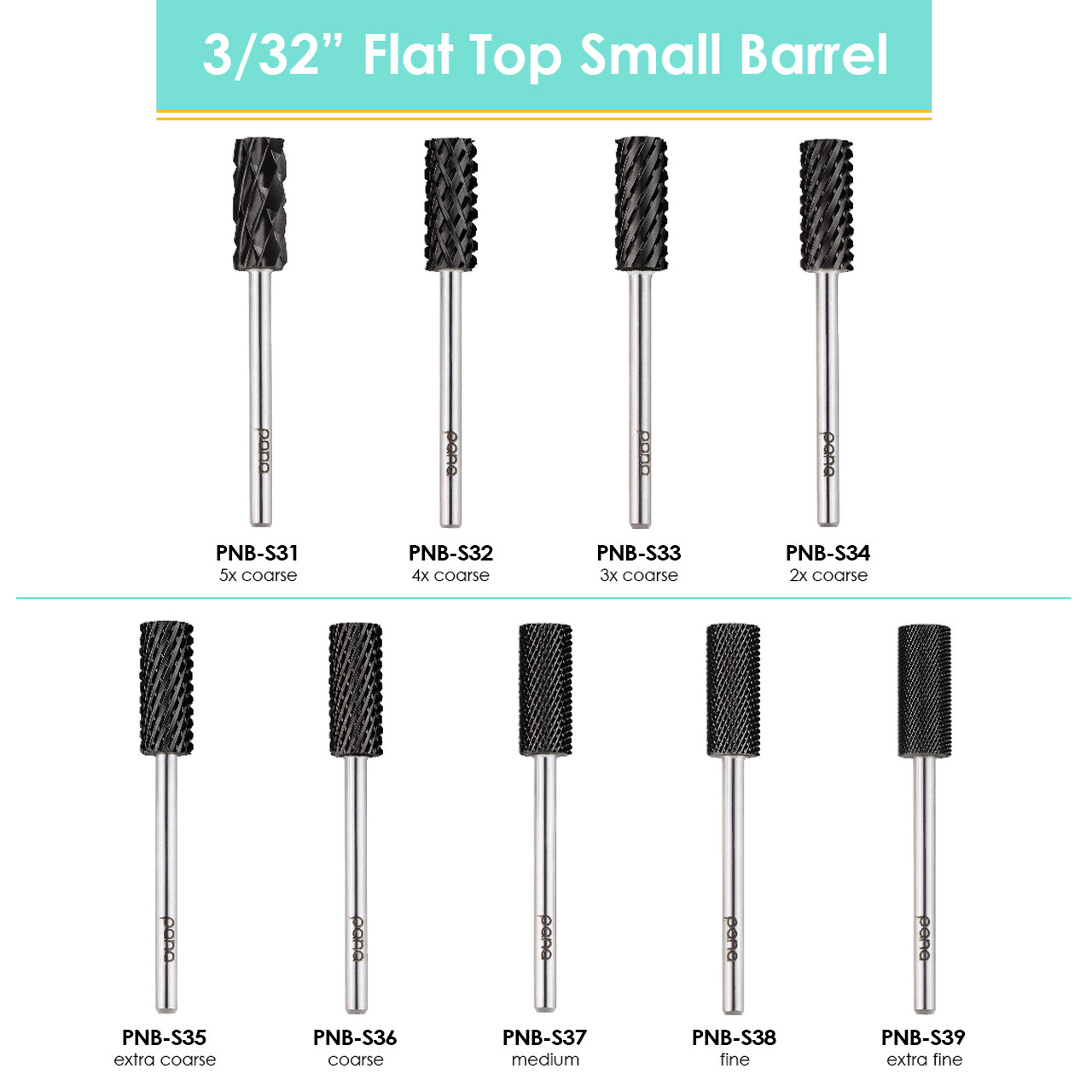 3/32" Flat Top Small Barrel DLC Black Bit (XF - 5XC)