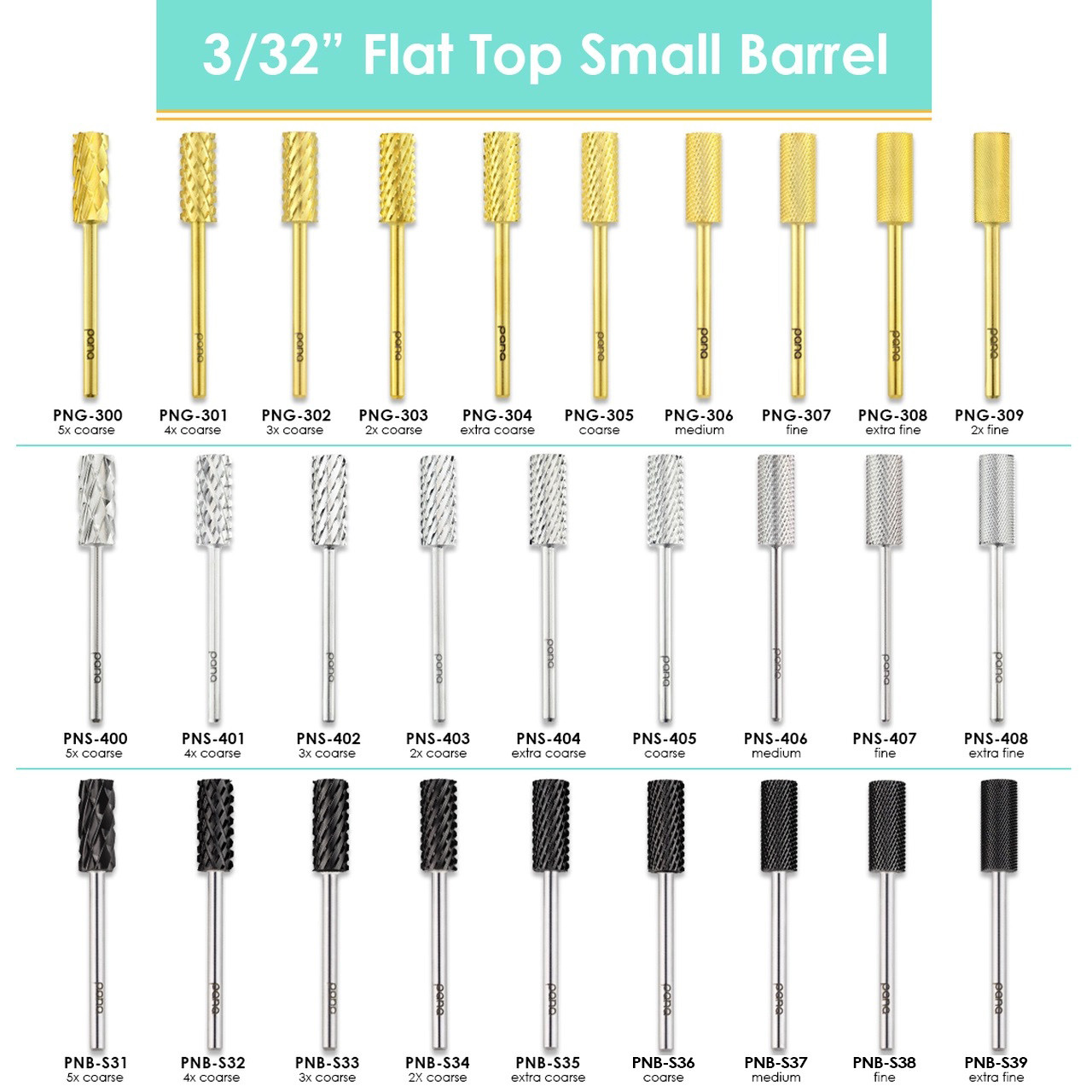 3/32" Flat Top Small Barrel Silver Bit (XF - 5XC)
