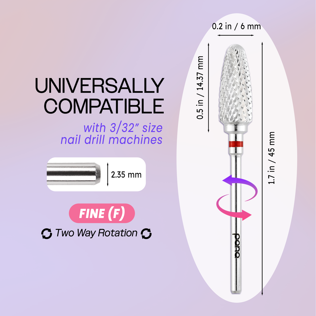 3/32" Flame Shaped Silver Carbide Bit (F - C)