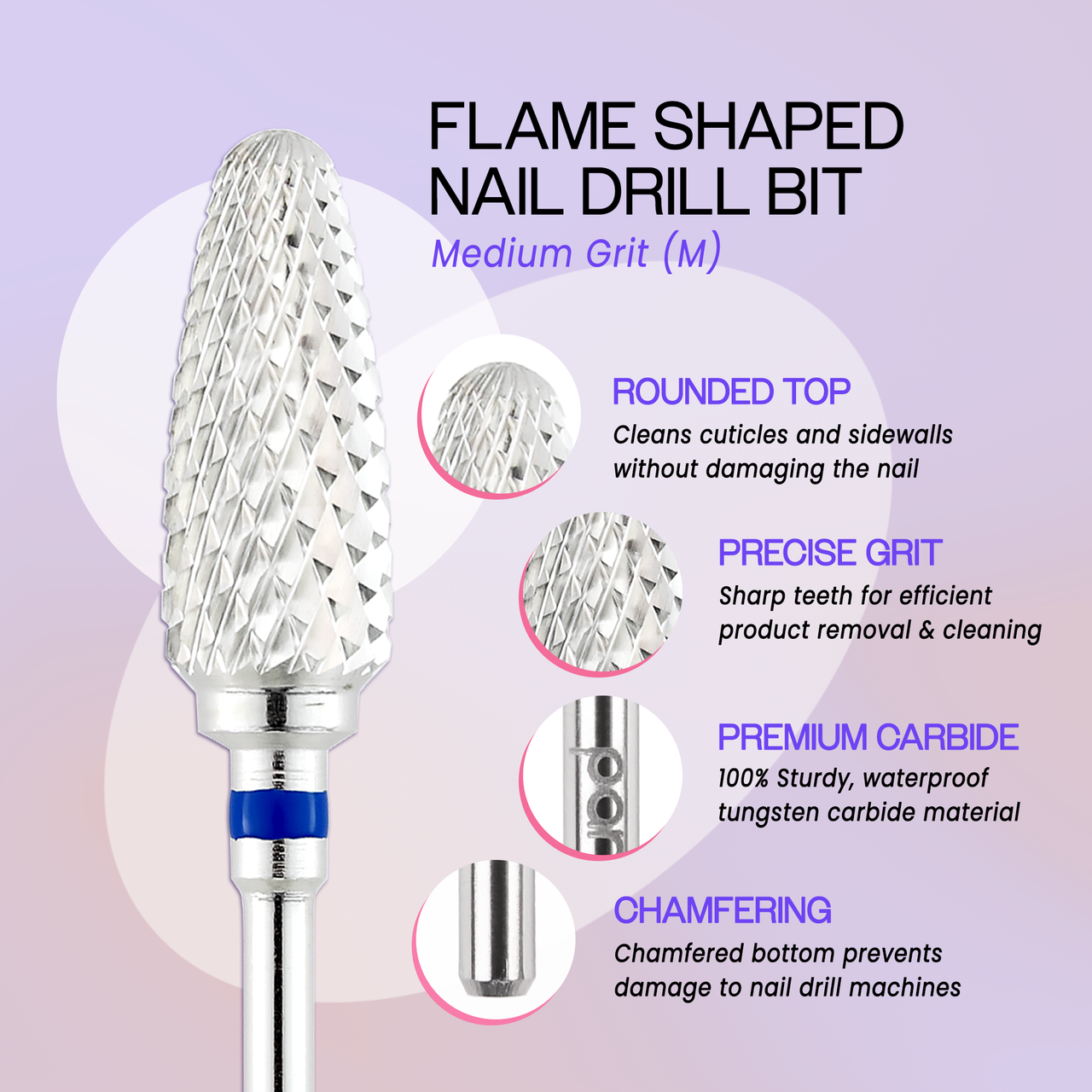 3/32" Flame Shaped Silver Carbide Bit (F - C)