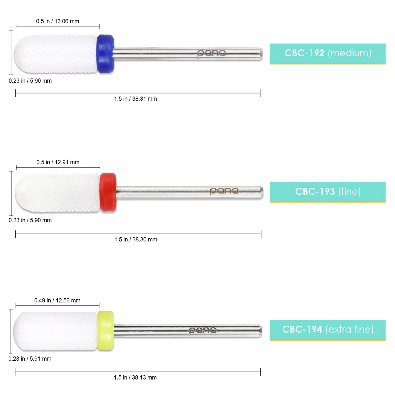 3/32" Smooth Top Small Barrel White Ceramic Bit (XF - 2XC)