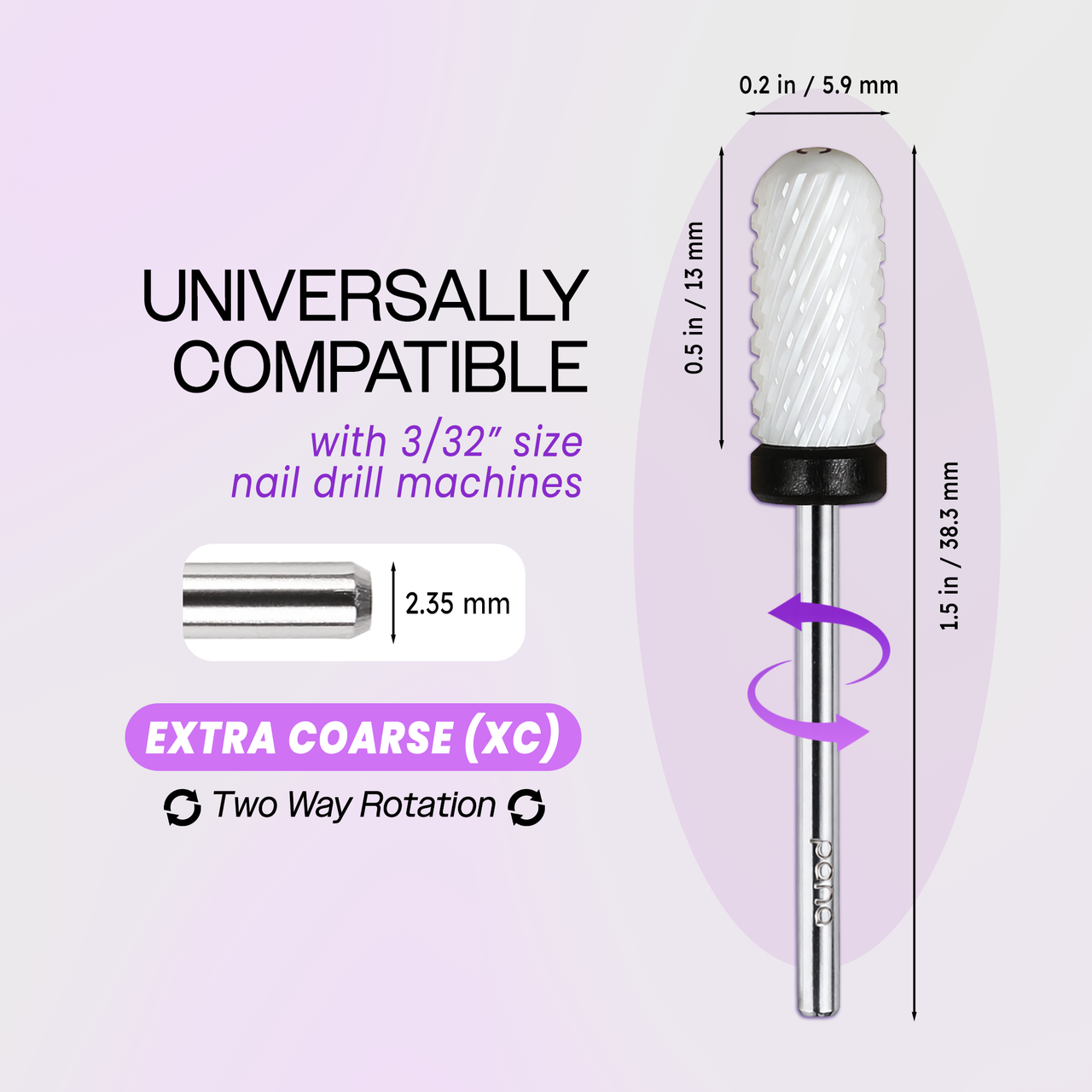 3/32" Smooth Top Small Barrel White Ceramic Bit (XF - 2XC)