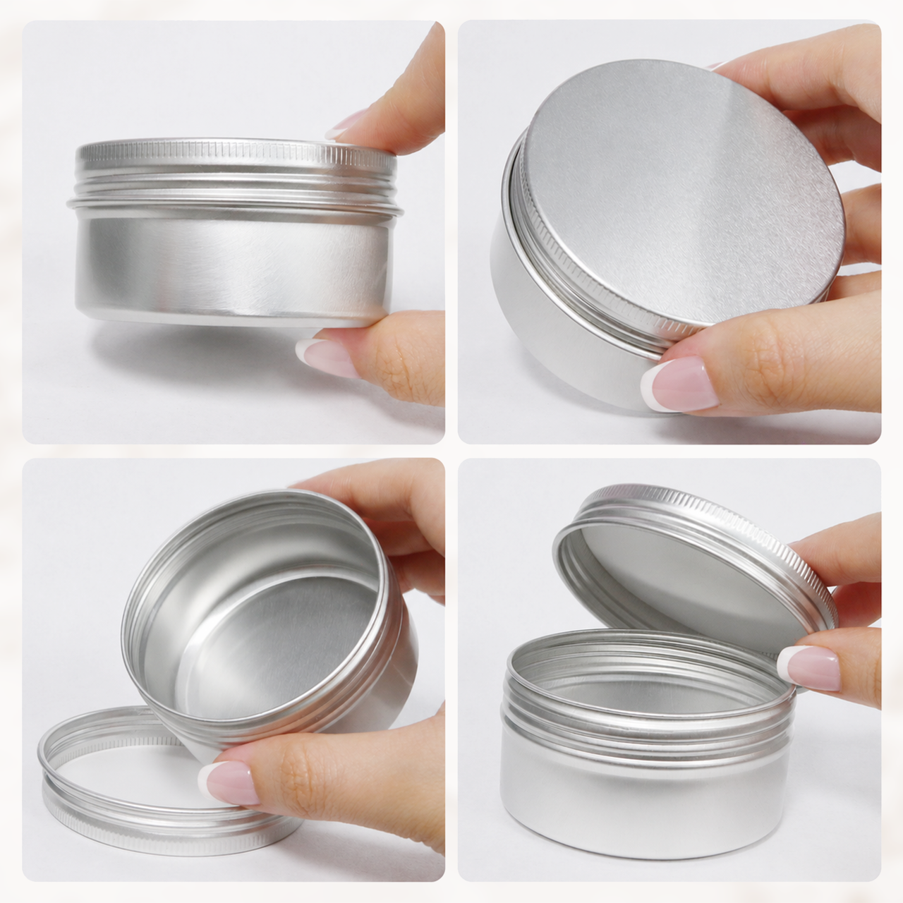 Aluminum Tin Jars with Screw Top Lids