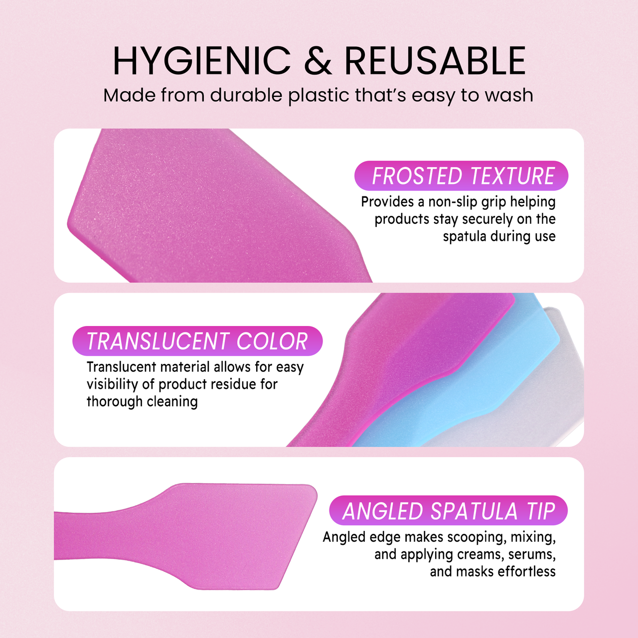 Large Angled Disposable Plastic Spatulas (10ct)