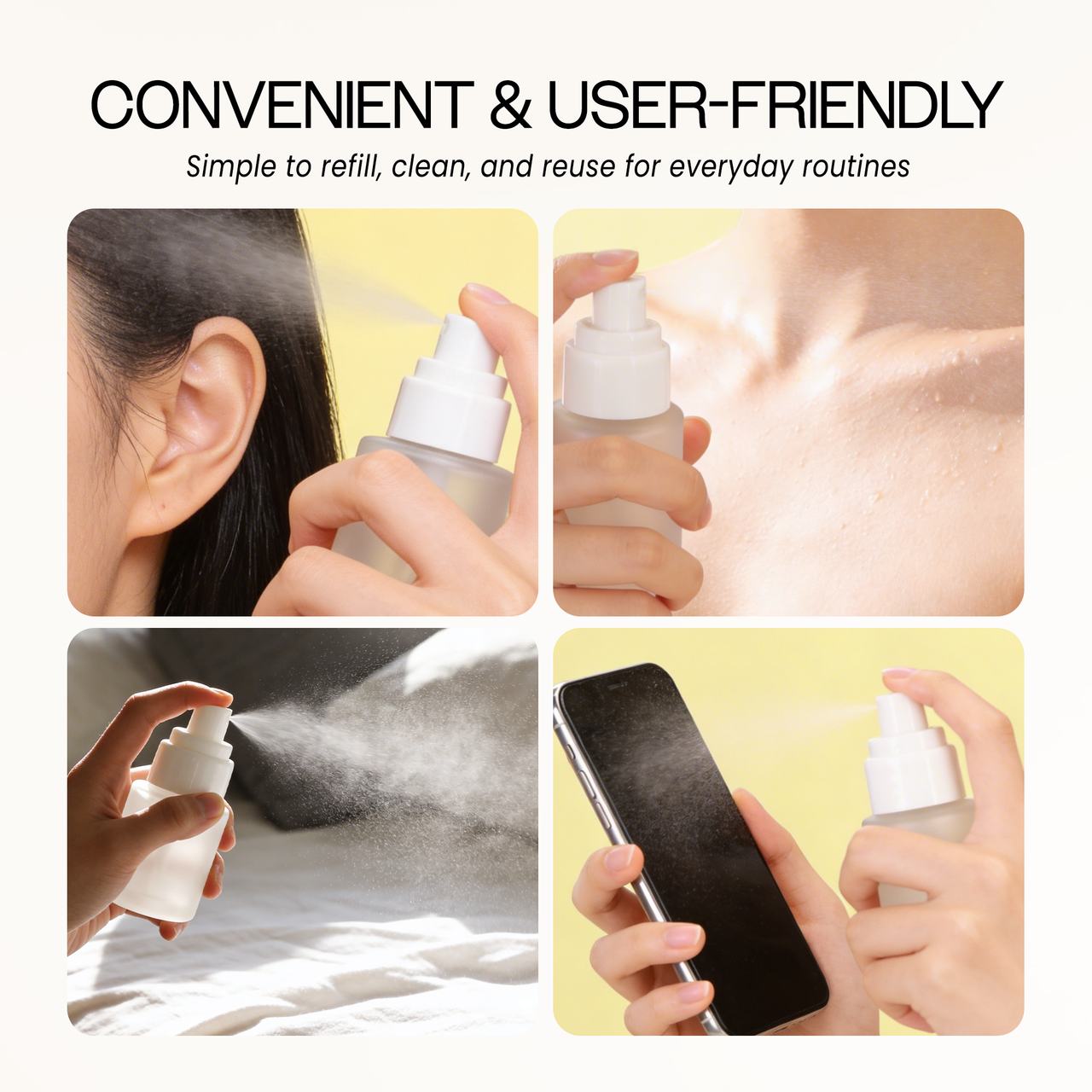 20ML Empty Frosted Glass Spray Bottle with Gold Cap