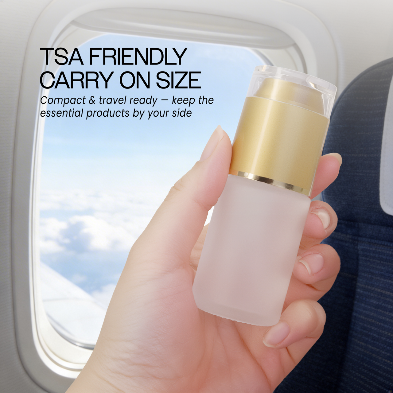30ML Empty Frosted Glass Spray Bottle with Gold Cap