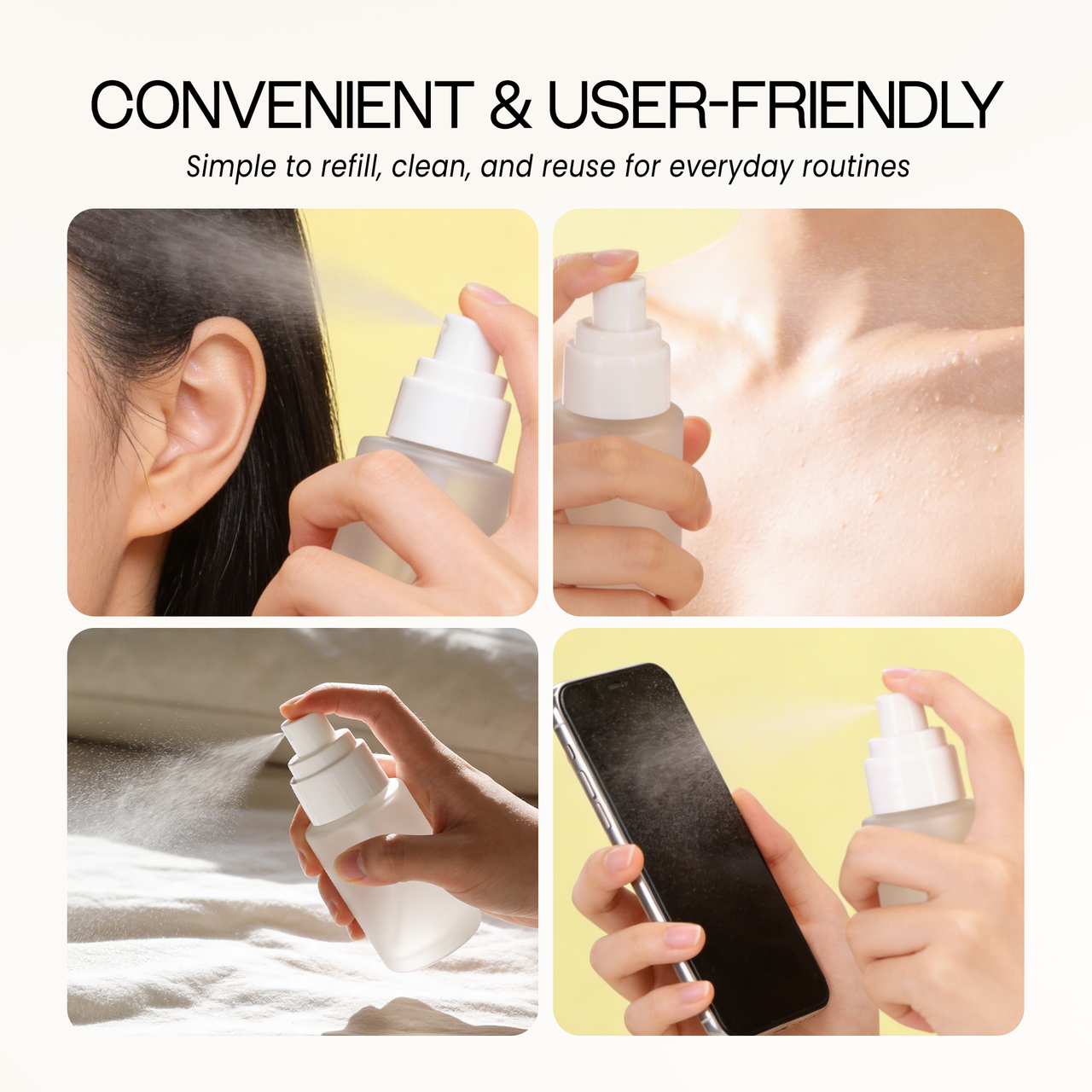 30ML Empty Frosted Glass Spray Bottle with Gold Cap