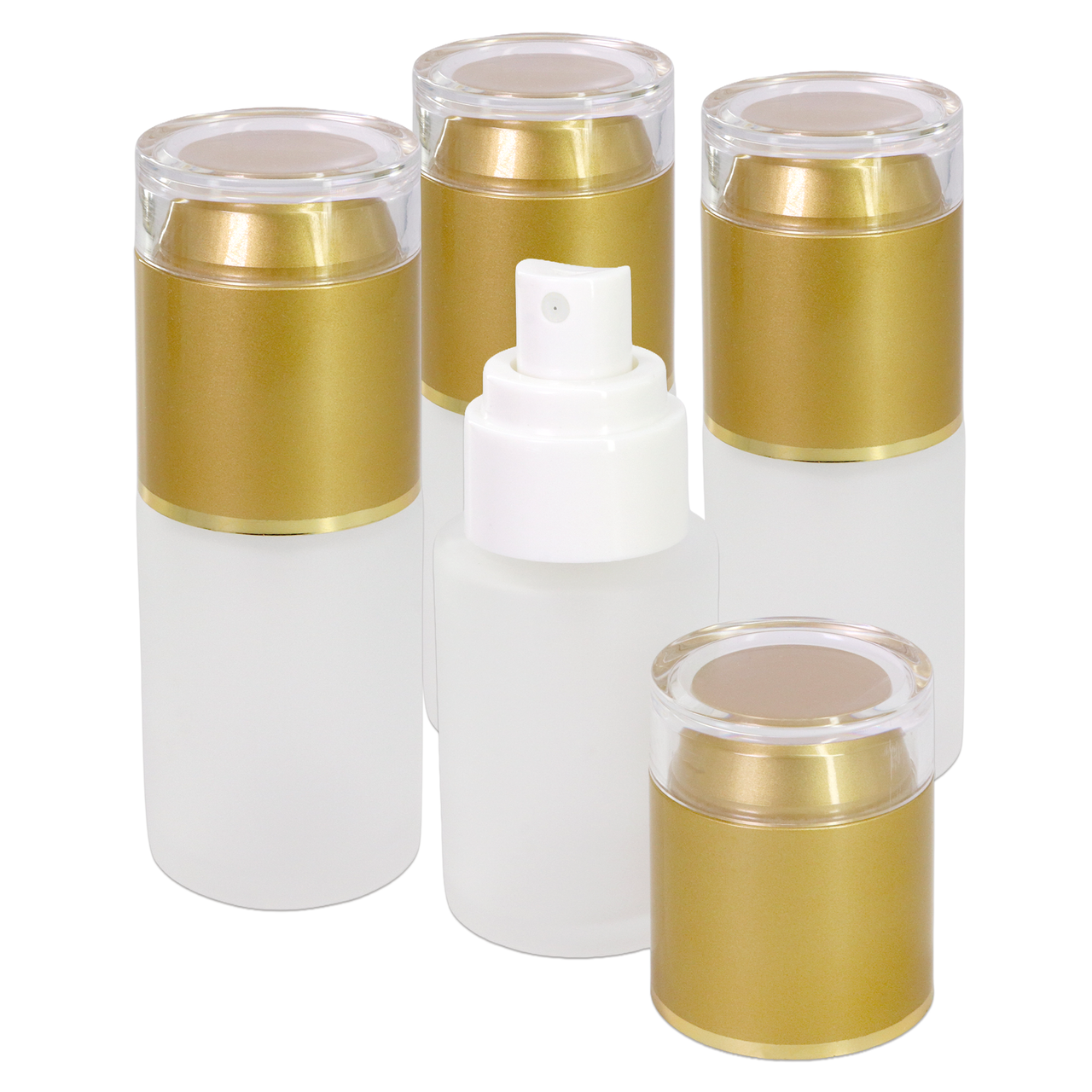 30ML Empty Frosted Glass Spray Bottle with Gold Cap