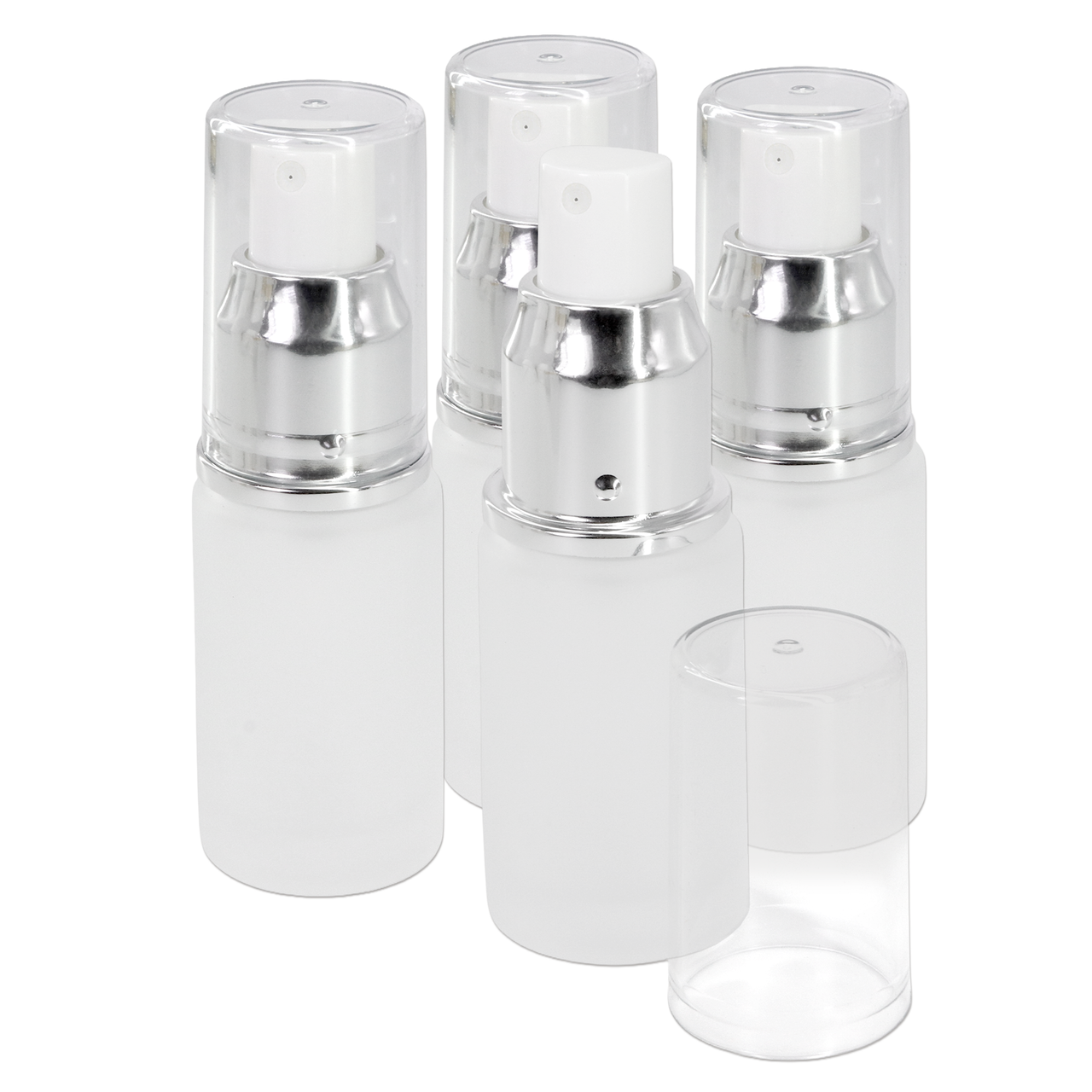 20ML Empty Silver Frosted Glass Spray Bottle with Clear Cap